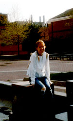 by the art building