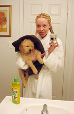 benny's first bath